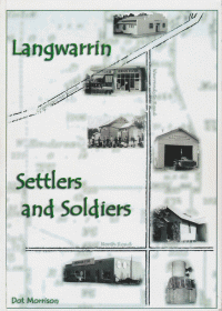 Langwarrin Settlers and Soldiers book cover. Early thumbnail photographs of Langwarrin